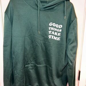 Green Hoodie with Motivational Print